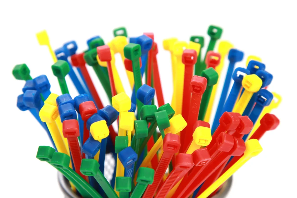 Analysis of Colored Cable Ties: Material, Color Matching and Application